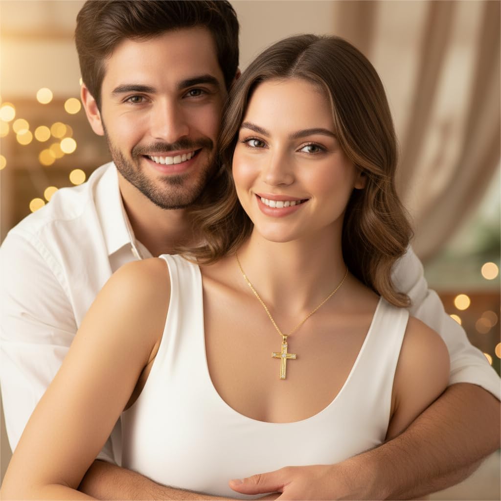 Cross Necklace 14K Gold Cross Necklaces for Women Twisted Cross Infinity Open Loop Pendant Necklace for Womens Religious Jewelry - Image 7