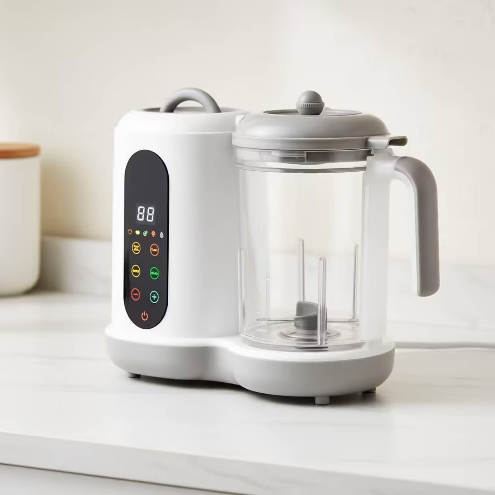 Pantalla Digital Jarra Transparente Máquina Comida Bebé Vaporizador Alimentos Mezclador s Para