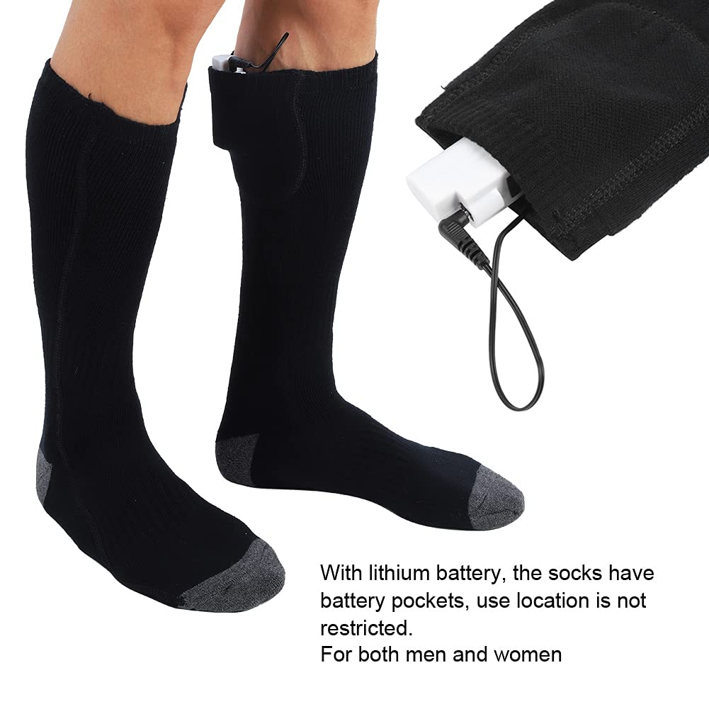 Dioche Chaussettes Chauffantes électriques Batterie Rechargeable Chauffe-Pieds d'hiver Chaussettes Thermiques avec Contrôle Intelligent de la Température pour Les Activités de Plein Air
