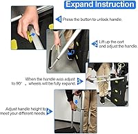 Vista 7 de Carro plegable de mano resistente mejorado con ruedas, carrito portátil de 330 libras, mango ajustable para equipaje, mudanzas, viajes, compras