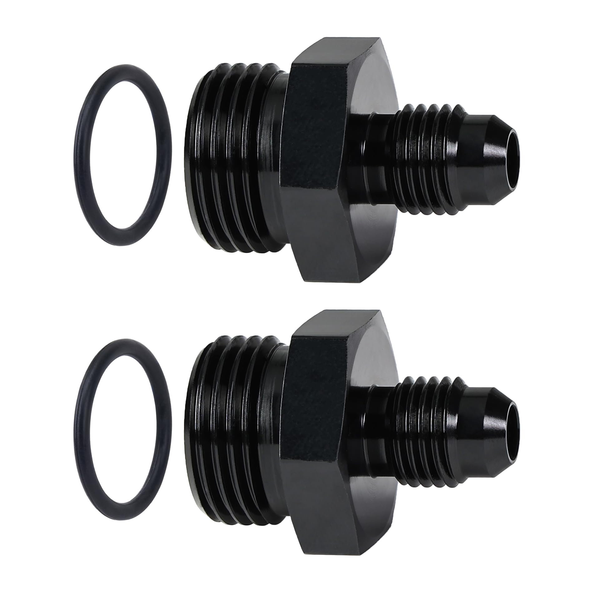 EVIL ENERGY 4AN Flare to 8AN ORB Male 2PCS Fuel Rail Adapter Fitting Black