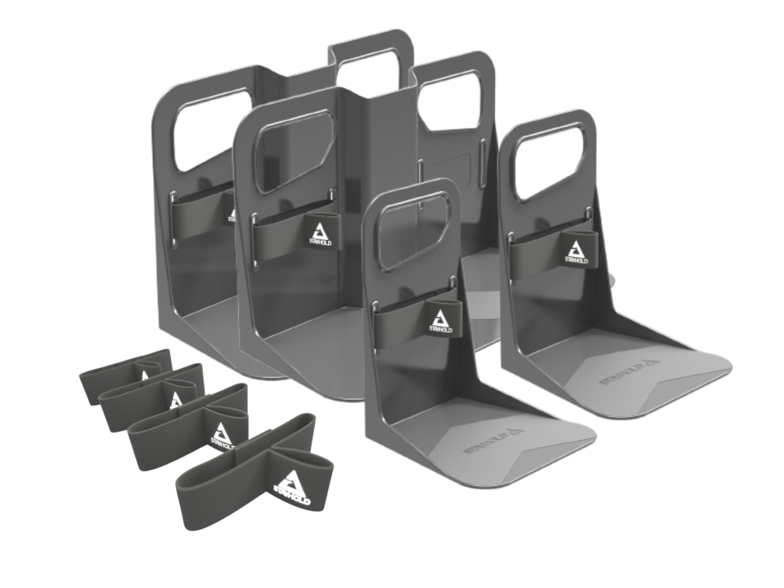 Stayhold Metro 8-Piece Organizer Set for Metro Carpet Car Trunk - 2 Medium + 2 Small Organizer, 4 Quick Straps