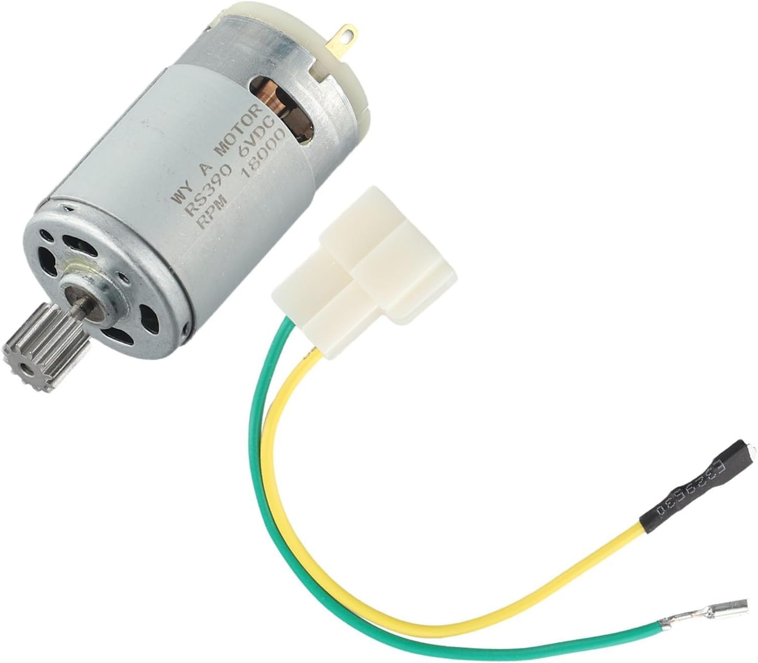 Electric Motor Gear Set RS550/RS390/RS380/RS555 for Kids Ride-On Car 6V/12V/24V, High Torque Replacement with 10-Tooth Gear and Wiring Kit,for Children's Electric Vehicles(390 6V 18000RPM)