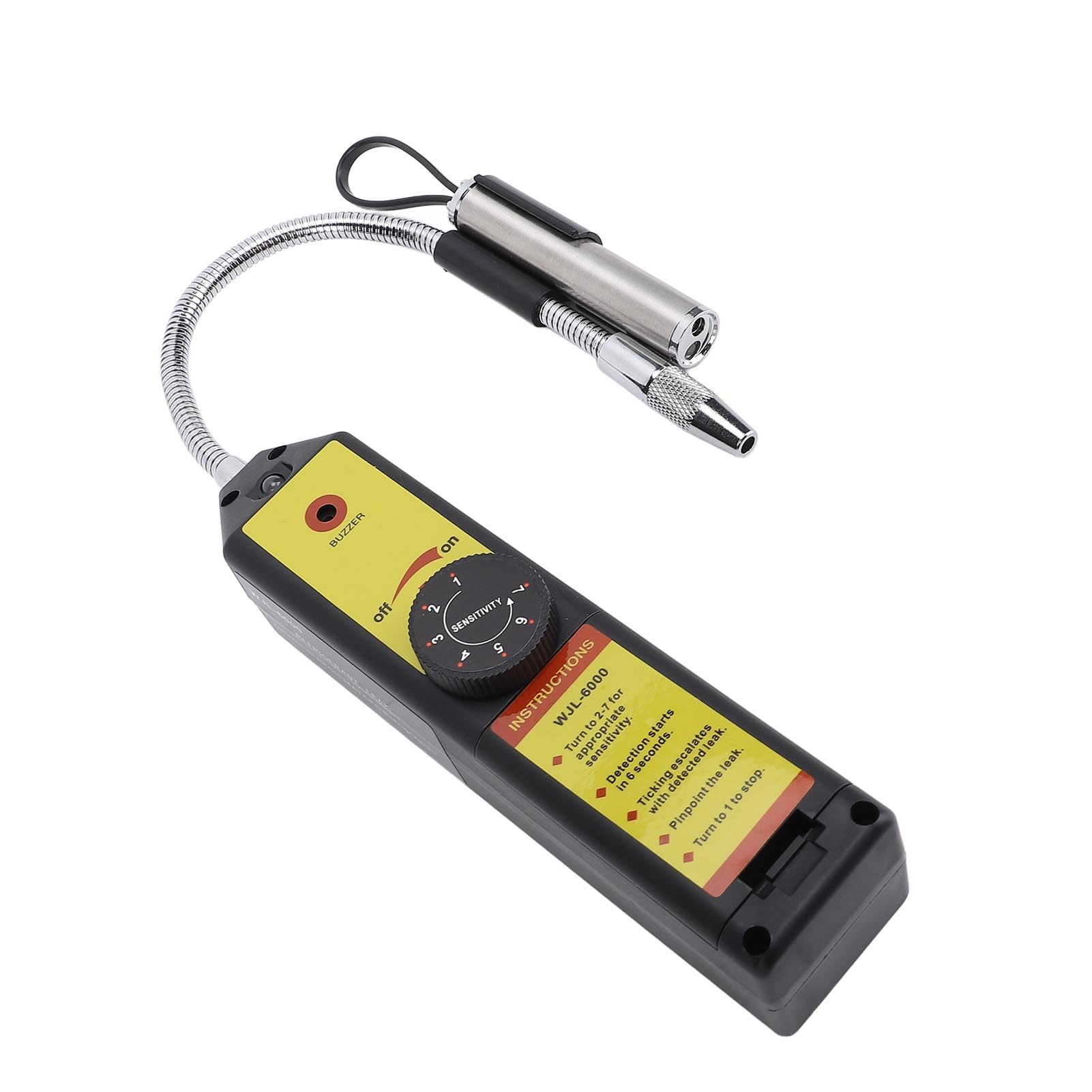 Detector de Fugas de Refrigerante HVAC Probador de Fuga de Gas Sensible para Aire Acondicionado R22 R410A R134A (con luz LED (Requiere 3X baterías CR2032 no)