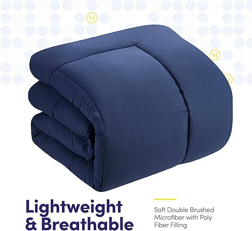 Miniatura 5 de Juego de edredón Twin XL con sábanas - Colección de ropa de cama de 5 piezas - 1 edredón, 1 sábana bajera, 1 sábana encimera, 2 fundas de almohada -