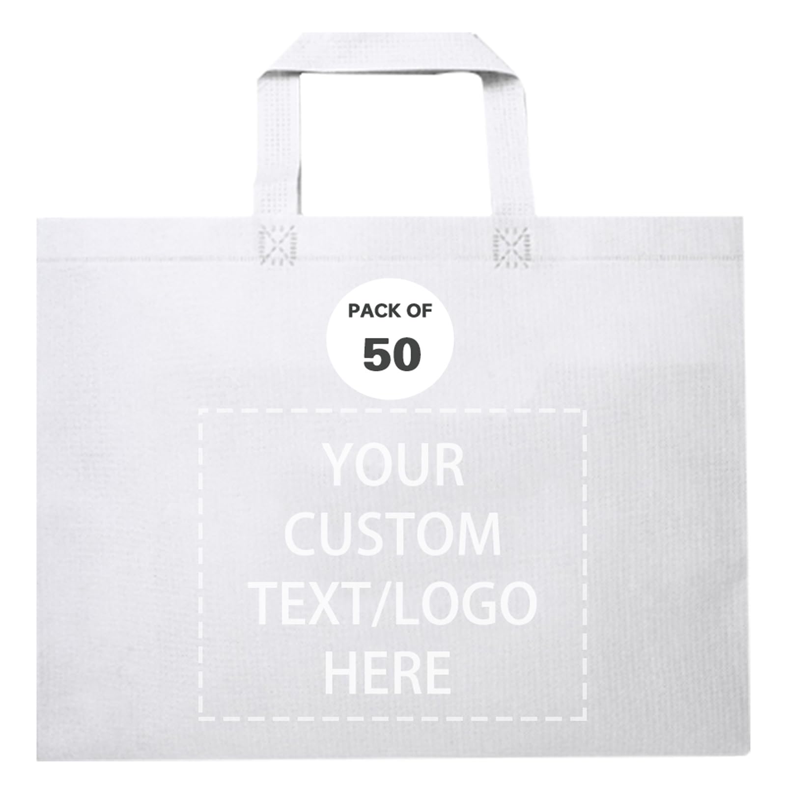JEOHLORY Custom Tote Bags Set of 50, Bulk Pack Grocery Shopping Travel Business Activities advertisement Reusable Bag