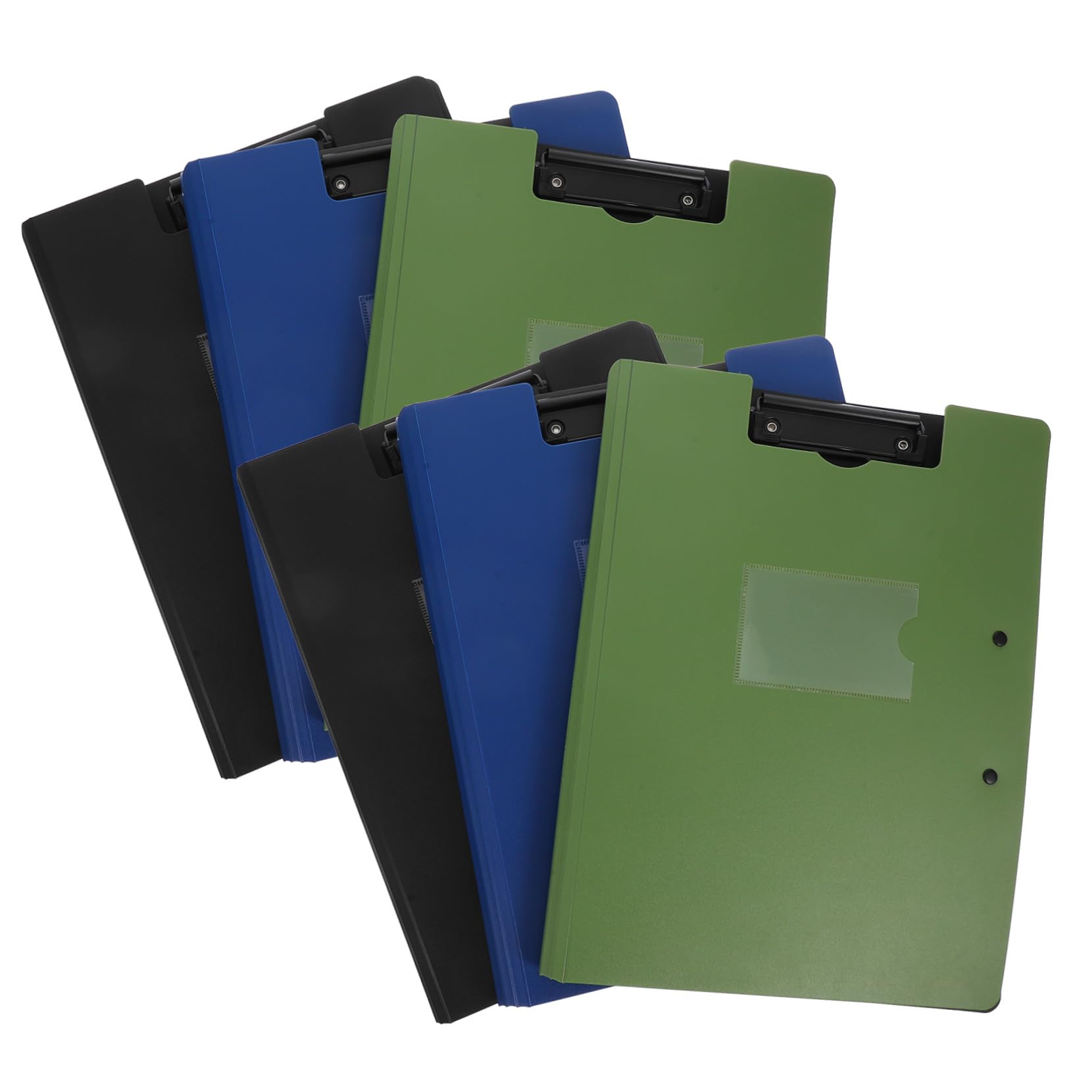 Alipis 6 pièces Lot de Porte-blocs Pliables avec Double Clip Métal Dossier Portable Multifonction pour Stockage Documents et Prise de Notes pour Bureau École et Infirmières