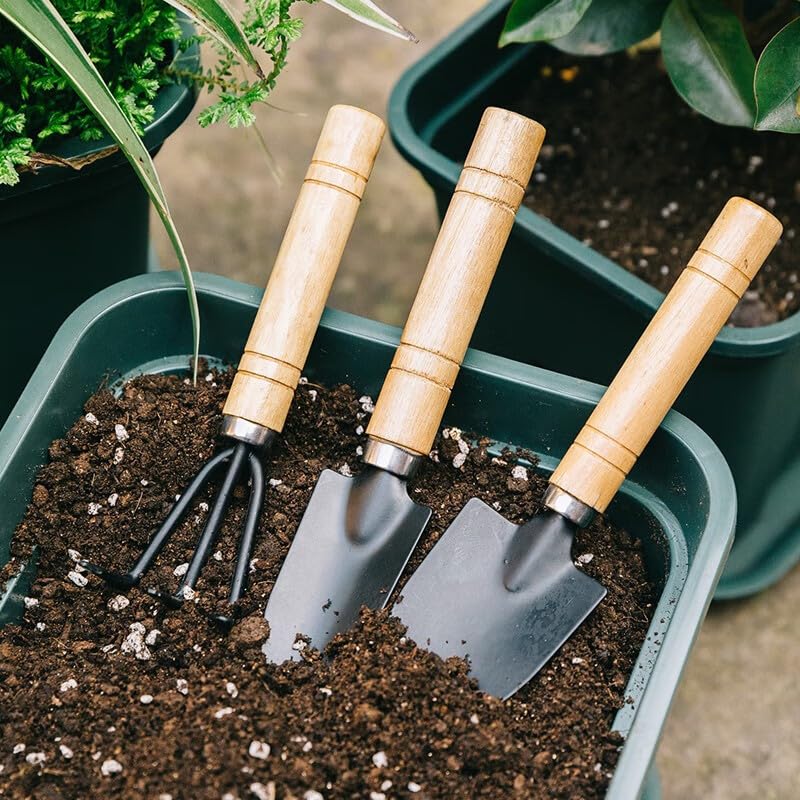 Set de 3 herramientas para jardín compacto miniatura 1