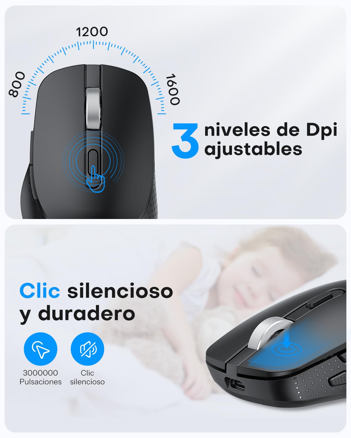 OMOTON inalámbrico Bluetooth Teclado y ratón para Mac (MacBook Air/MacBook Pro/iMac/iMac Pro),Teclado y ratón USB Recargables para Mac OS, con 3 Canales Bluetooth, Escritura silenciosa, Gris