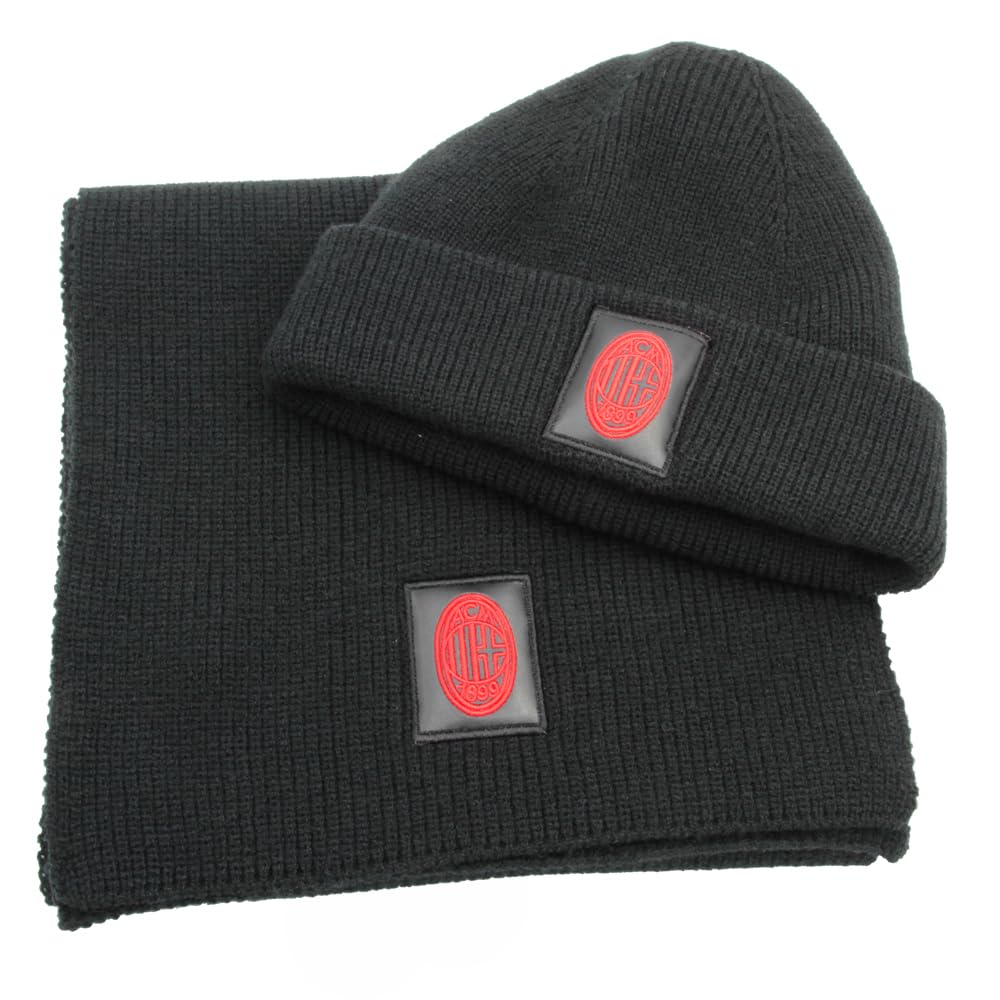 SET SCIARPA E CAPPELLO CON RICAMO IN BOX 47% PC 31% PL 22% NY MILAN 143555 NERO