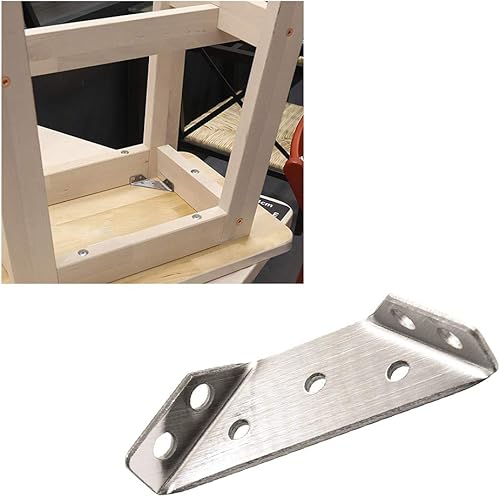 Miniatura 3 de Rannb Soportes angulares trapeziformes de acero inoxidable para bordes de escritorio, caja, viga de madera, paquete de 10