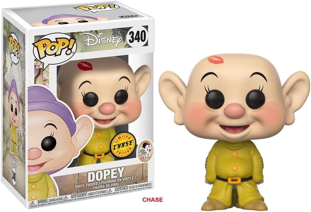 POP Disney: Snow White and The Seven Dwarfs - Dopey Limited Edition Chase Funko Vinyl Figure (Bundled with Compatible Box Protector Case)