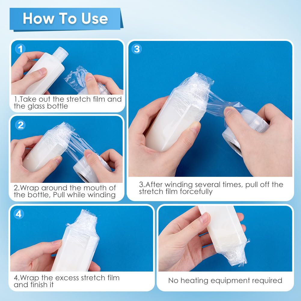 CREATCABIN 2rouleau Film Étirable 4cm X 400 m Film Étirable Rétractable Film Rétractable Plastique Durable Rouleau Film Rétractable Film Étirable Robuste pour Cosmétiques Emballage Voyage Déménagement