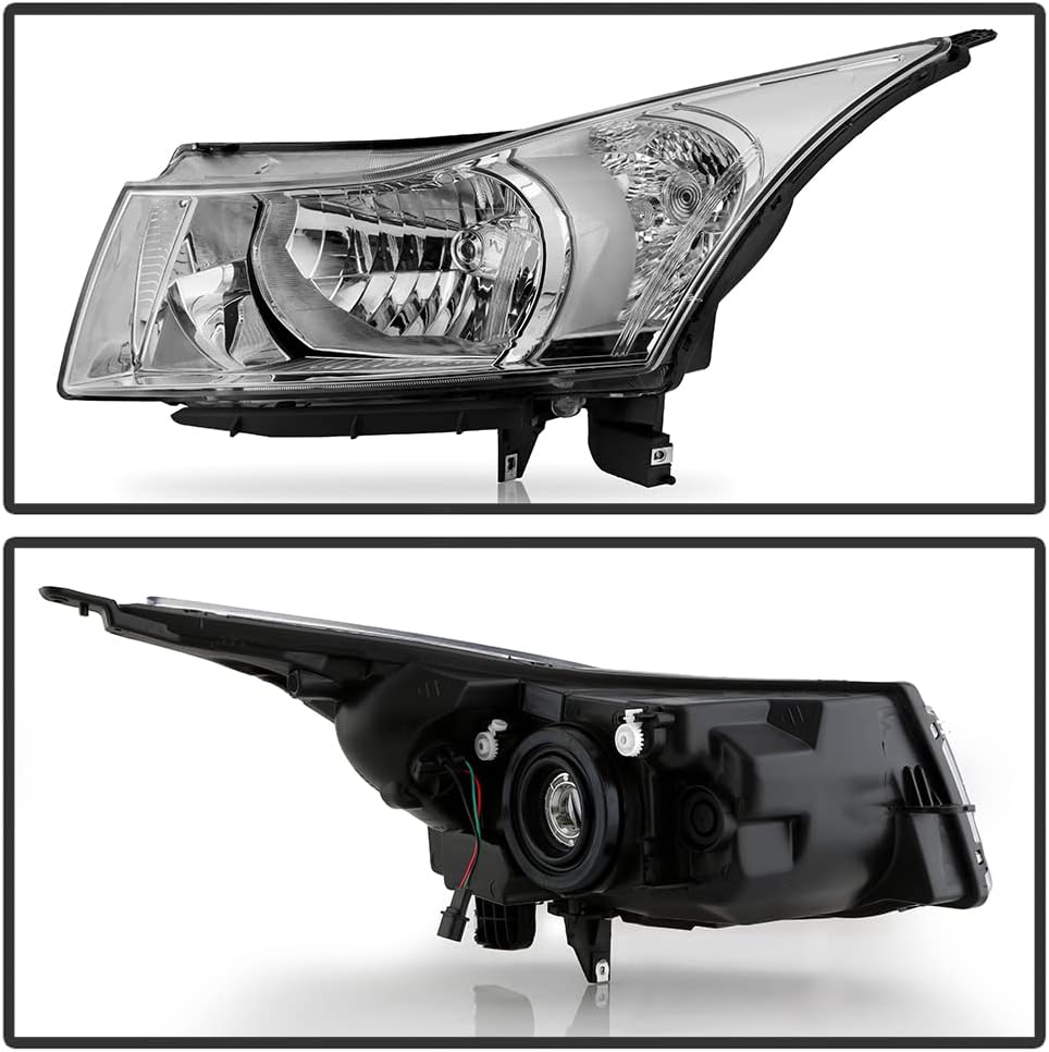 ACANII - For 2011 2012 2013 2014 2015 Chevy Cruze Chrome Headlights Headlamps Head Light Lamp Driver + Passenger Side