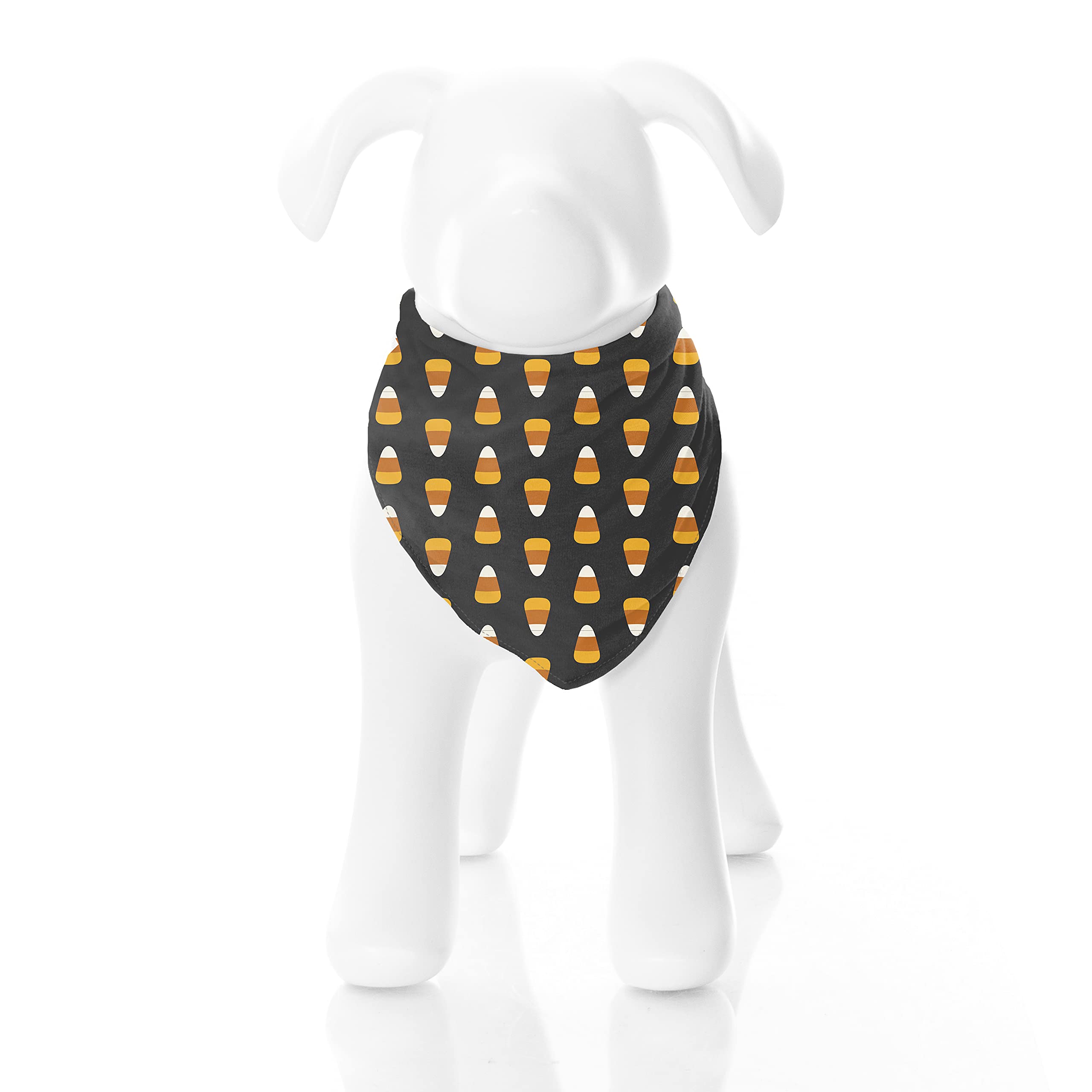 Kic Kee Pants KICKEE Halloween Celebrations Print Pet Bandana, Puppies and Older Dogs, So Doggone Cute (Midnight Candy Corn - L)