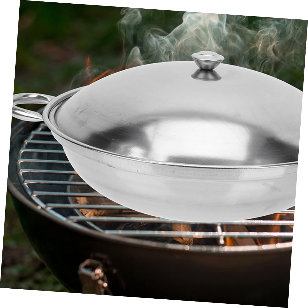 Barbecue portable pliable avec double surface de cuisson poignée de transport pratique 42 x 25 x