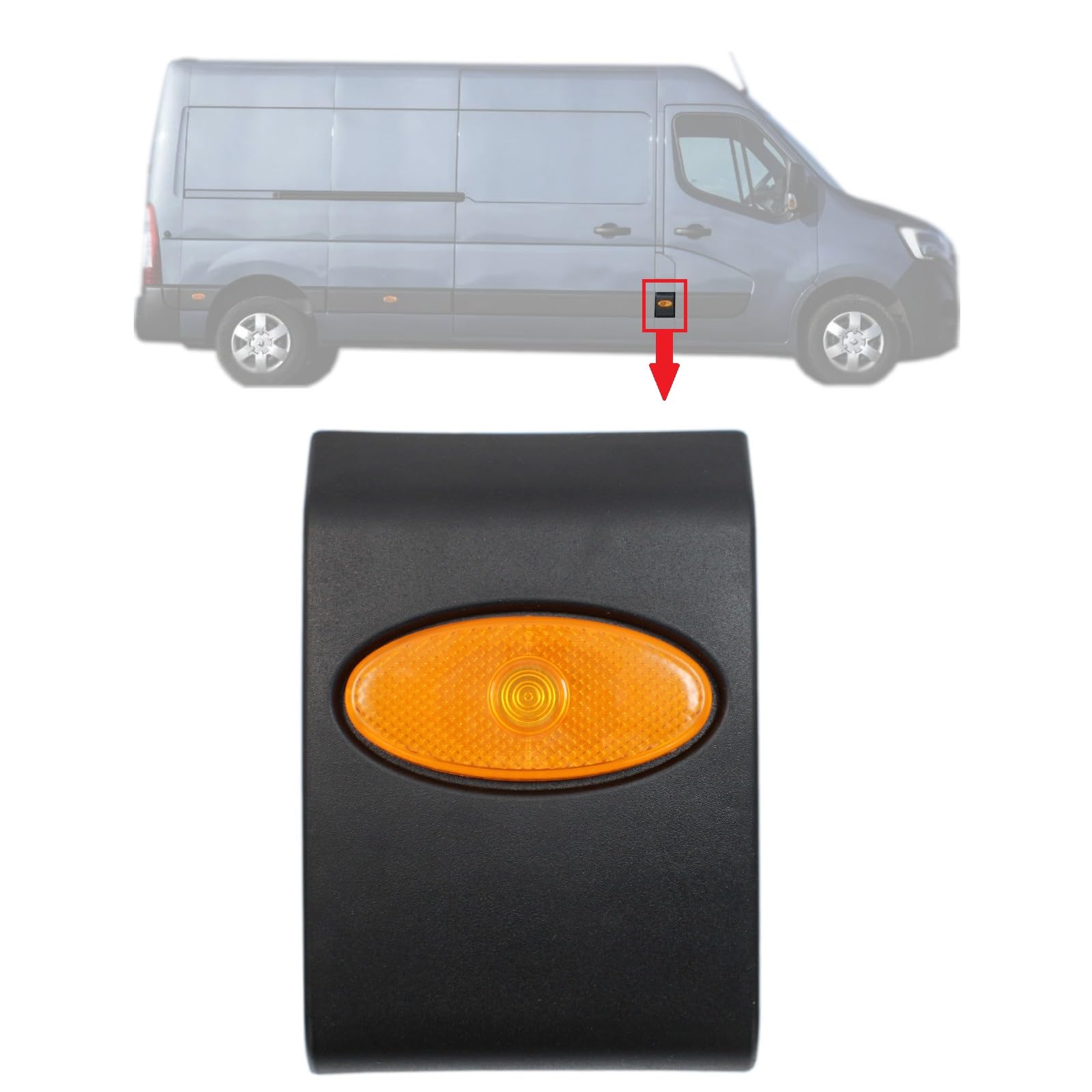 BIAREN Right Side Trim Moulding Panel Strip With Side Marker Lamp Lens For Renault Master Mk3 Vauxhall Opel Movano B Nissan NV400 768560130R 93197646 261B00001R 93197564