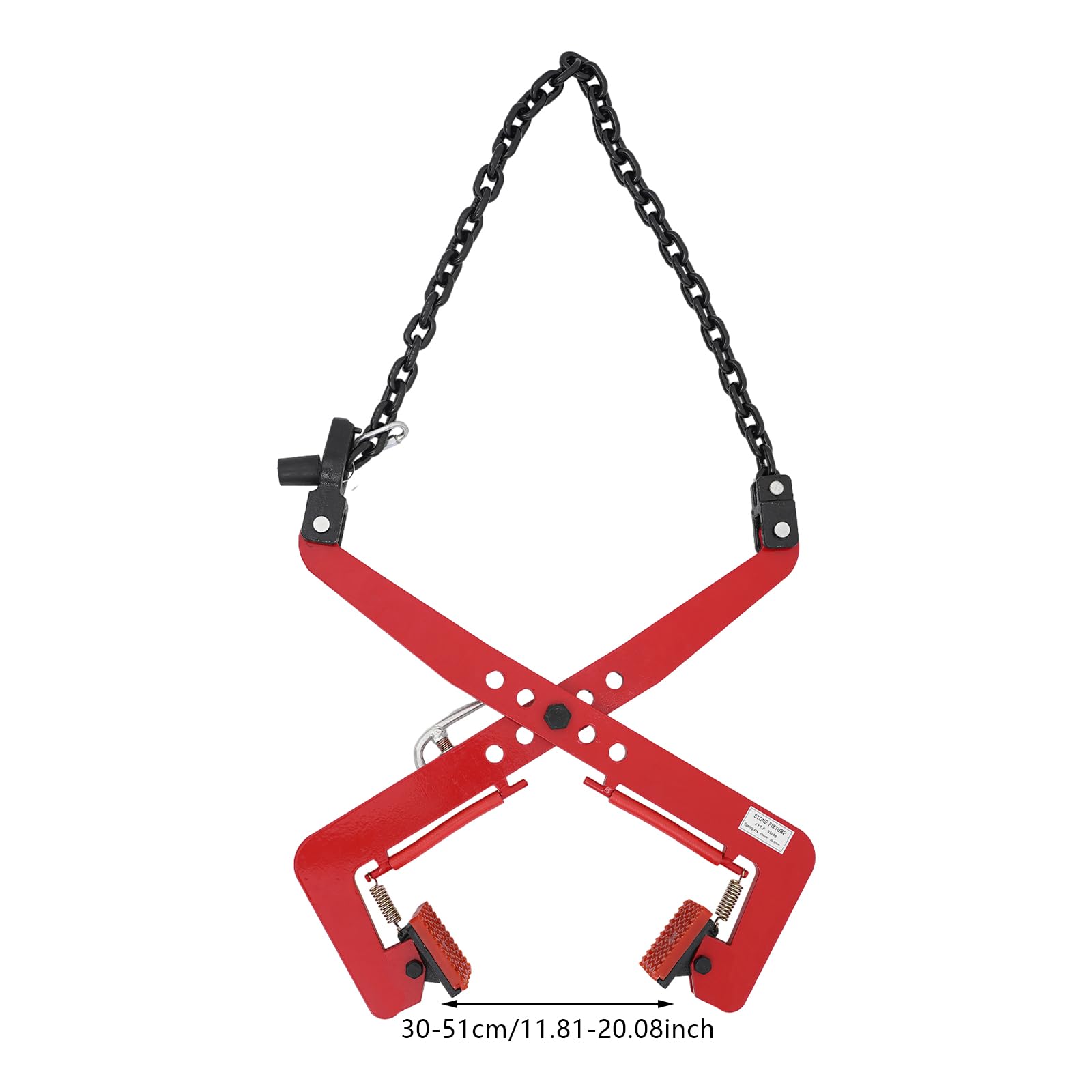 Steinzange 350kg, Verstellbare Bordsteinzange, Steinklemme für Transport Heben, Öffnung 30-51cm, Rot