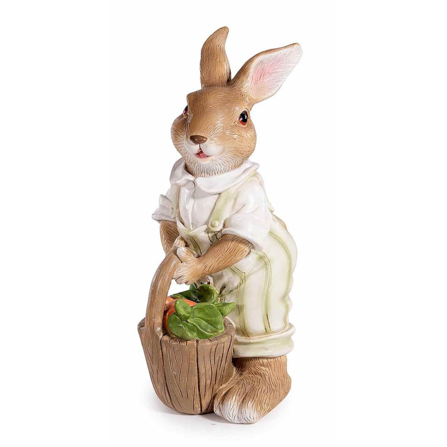 Gruppo Maruccia - Conigli Pasquali in Resina Dipinta - Decorazione per la Casa, Idea Regalo - Set da 2 - Altezza 27,5 cm
