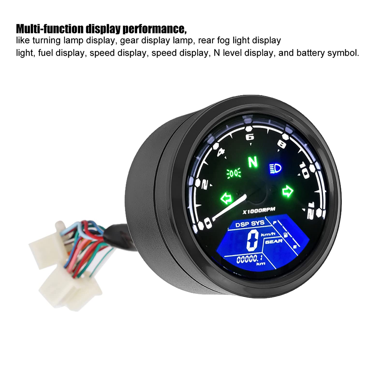 Motorrad-Multifunktionsdisplay, Wasserdicht, Anti-Vibration, Digitaler  LCD-Tachometer, Kilometerzhler, Wasserdichter LCD-Kilometerzhler fr  Genaue Geschwindigkeits- und : Amazon.de: Auto & Motorrad