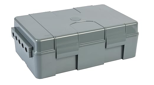 EG-040GY IP55 Weatherproof Electronics Power Project Grey Conduit Junction Screwless Garden Box 13.15