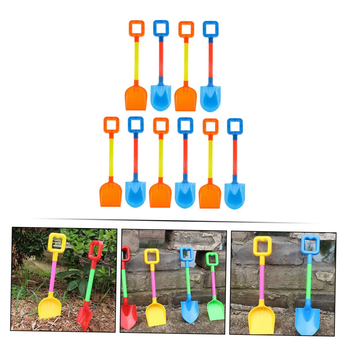 Didiseaon Set 10pezzi Pala Doppia per Bambini in Abs per Giochi da Spiaggia e Neve, per Bambini e Ragazzi, Giocattolo Educativo per Divertimento all Aperto Colore Casuale
