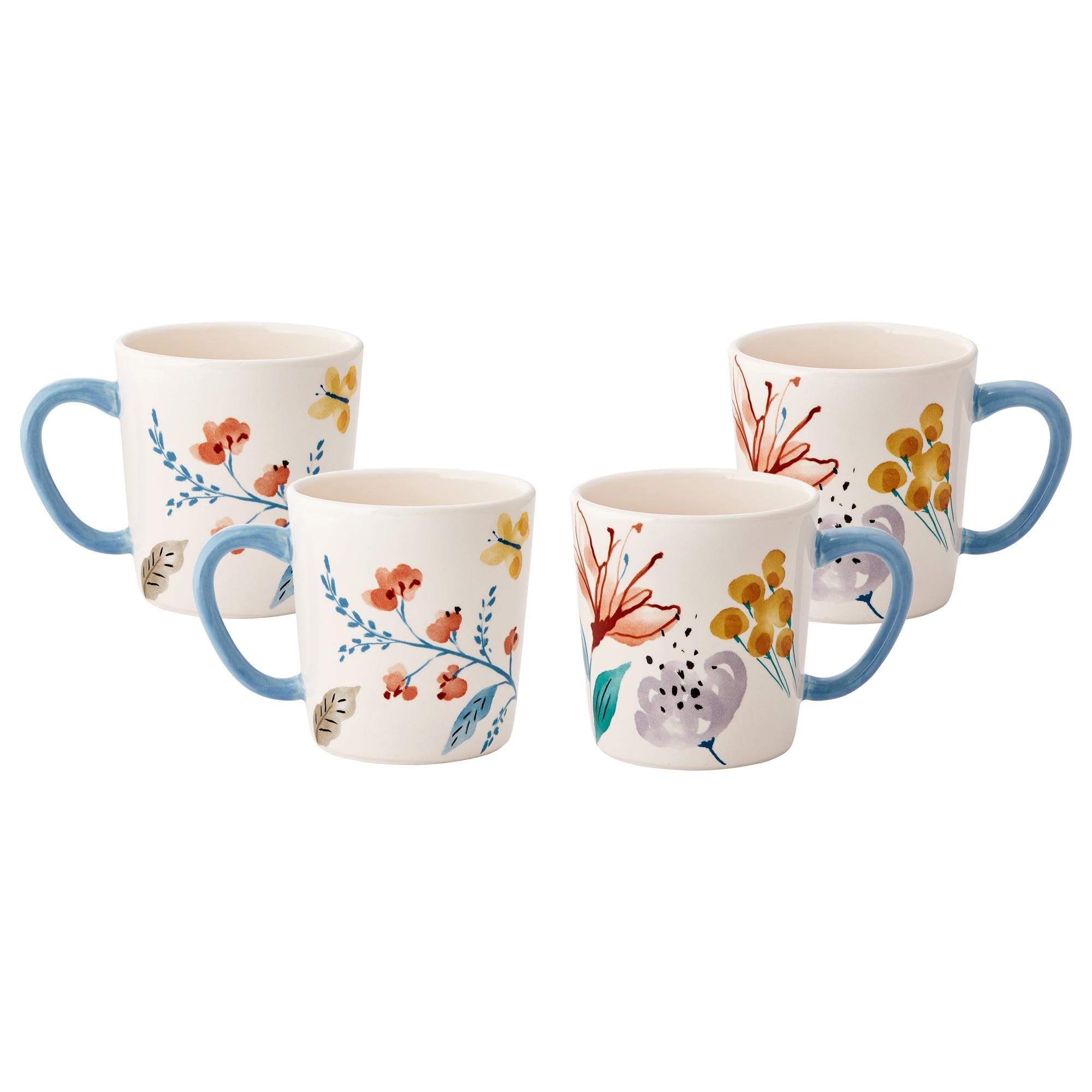 Amazon.com: Bico Blossom Symphony Ceramic Coffee Mugs Set of 4, 18