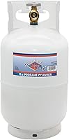 Flame King 10LB Steel Propane Tank with Type 1 OPD Valve - Durable for Camping, Grills, Fire Pits, Overlanding, White