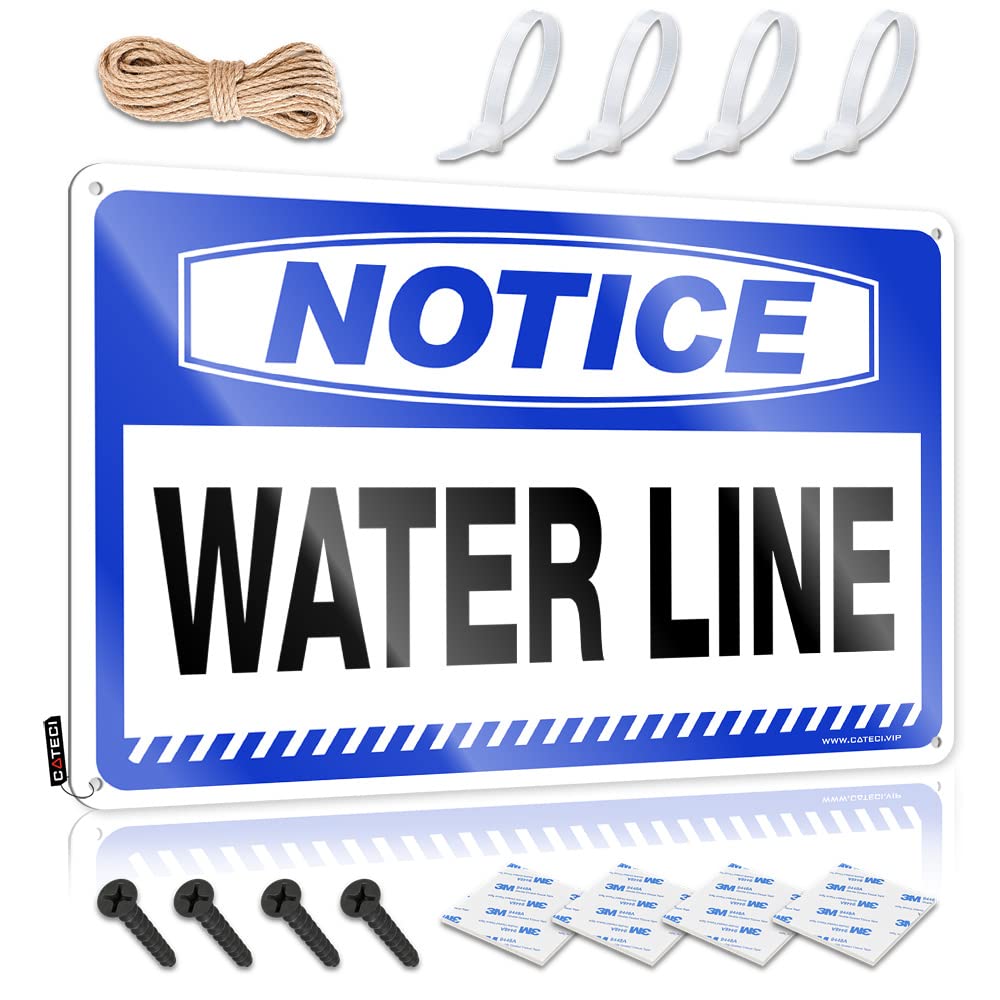 IBWNBBUSN Cave Door Sign Notice Water Line Tin Sign Funny Signs For Bar Funny Bar Decor(20X30CM)