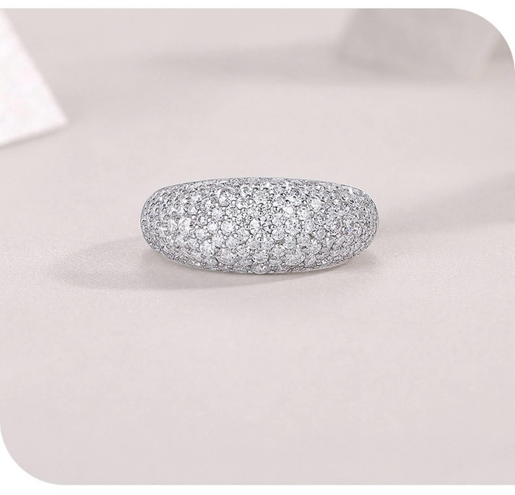 Moissanite pierścionek z białego złota, pierścionek zaręczynowy, pierścionek ślubny z moissanite