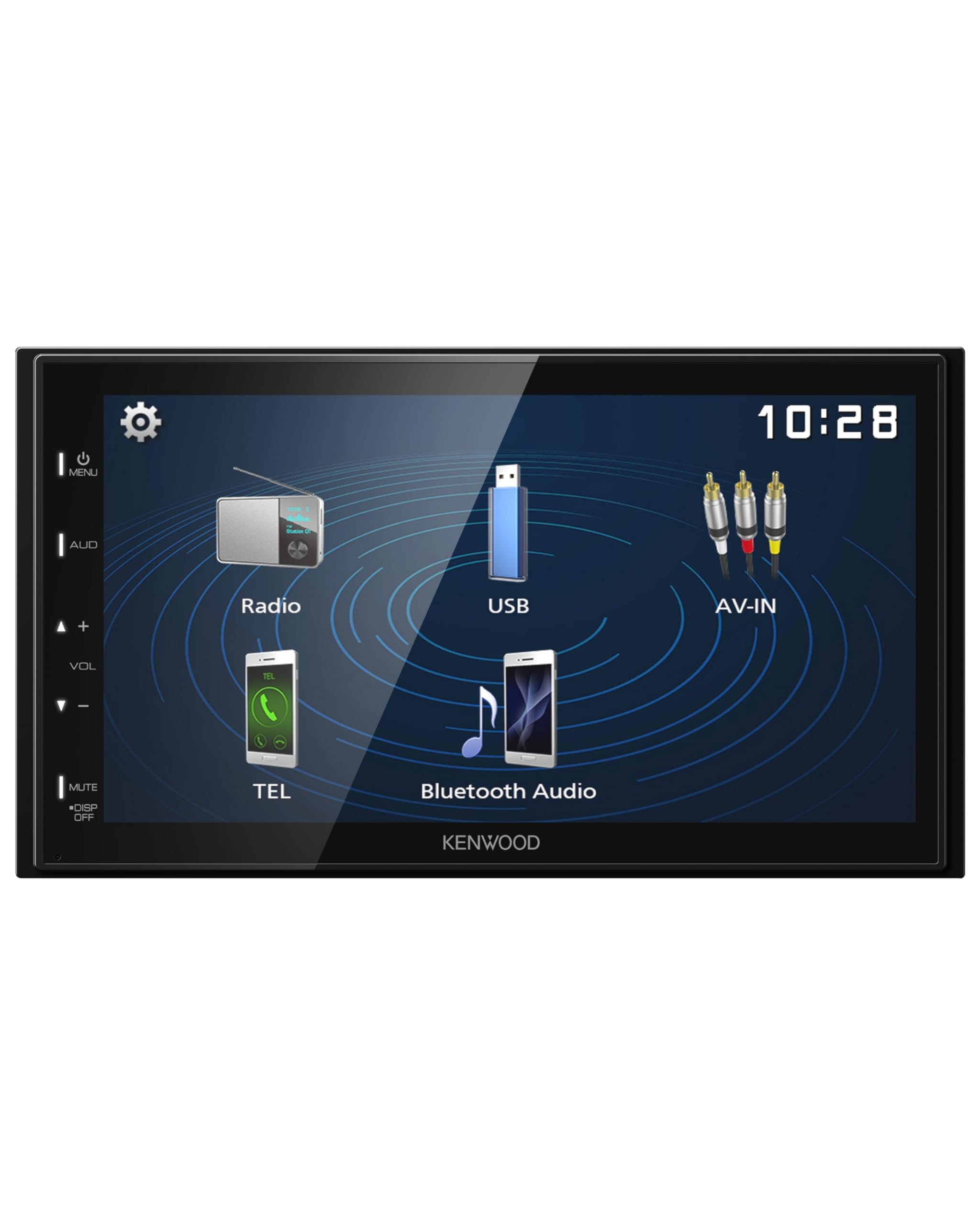Kenwood DMX129BT - Receptor Multimedia Digital, Pantalla de 6.8 Pulgadas, Bluetooth, USB, Entrada AV, estéreo para Coche | Receptor multimedia 2 DIN con manos libres y entrada AV - Sonido claro y control táctil