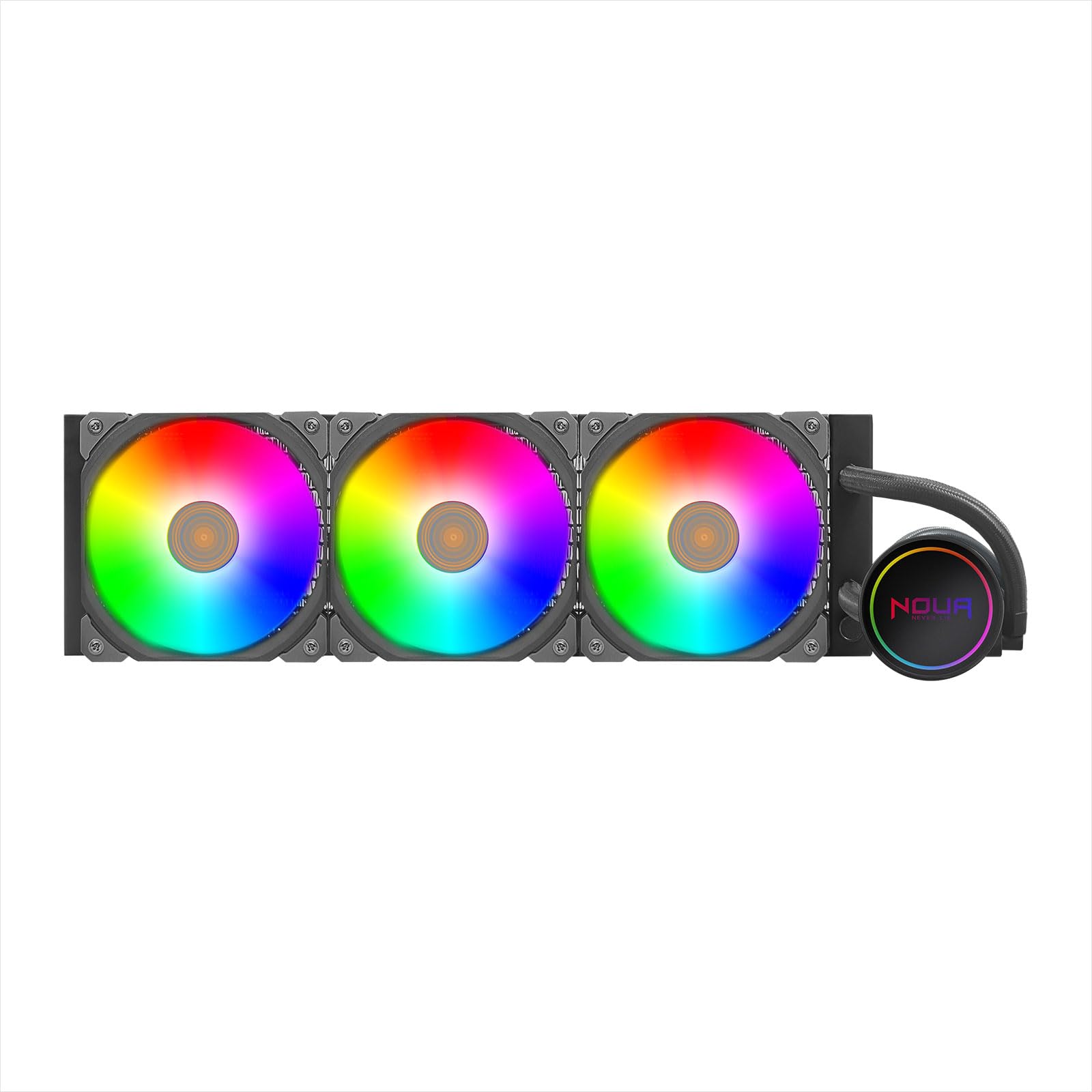 Noua Boris BR360 ARGB, Disipador de líquido CPU, TDP 320W, 3 ventiladores ARGB PWM, refrigeración por agua para AM5/AM4/TR4 y LGA 1700/1200/115x