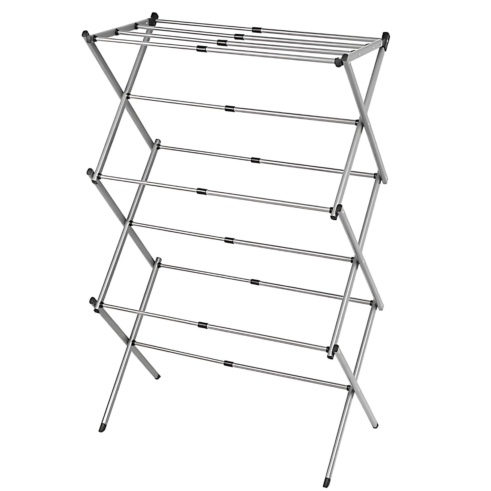 caprican 3 Tier Foldable Clothes Airer – Compact Extendable Drying Rack, Space-Saving Indoor/Outdoor Clothes Horse with 11 Bars, Lightweight Laundry Dryer – Grey, 7.5m Drying Airer