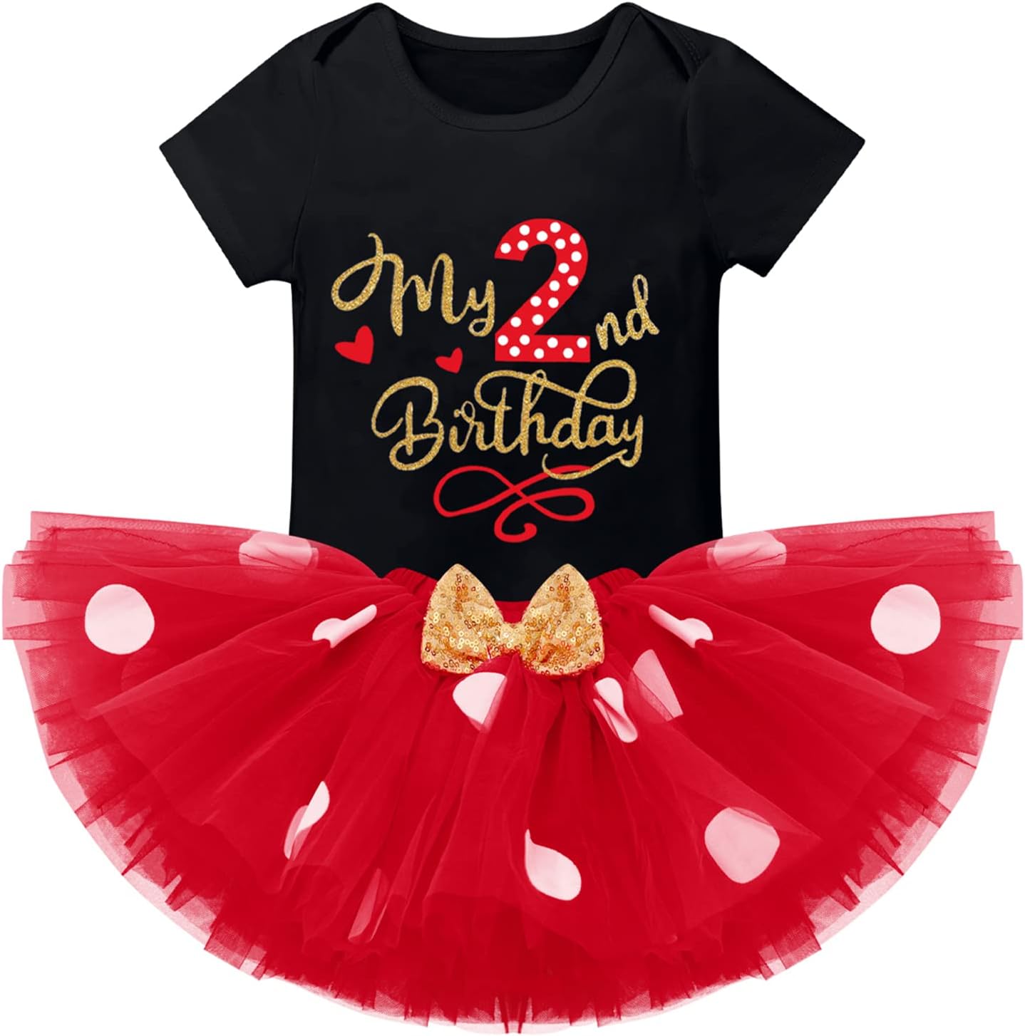 Kids Girls 3rd Birthday Outfit Cake Smash Shirt with Polka Dots Tutu Skirt Photo Shoot Clothes Set