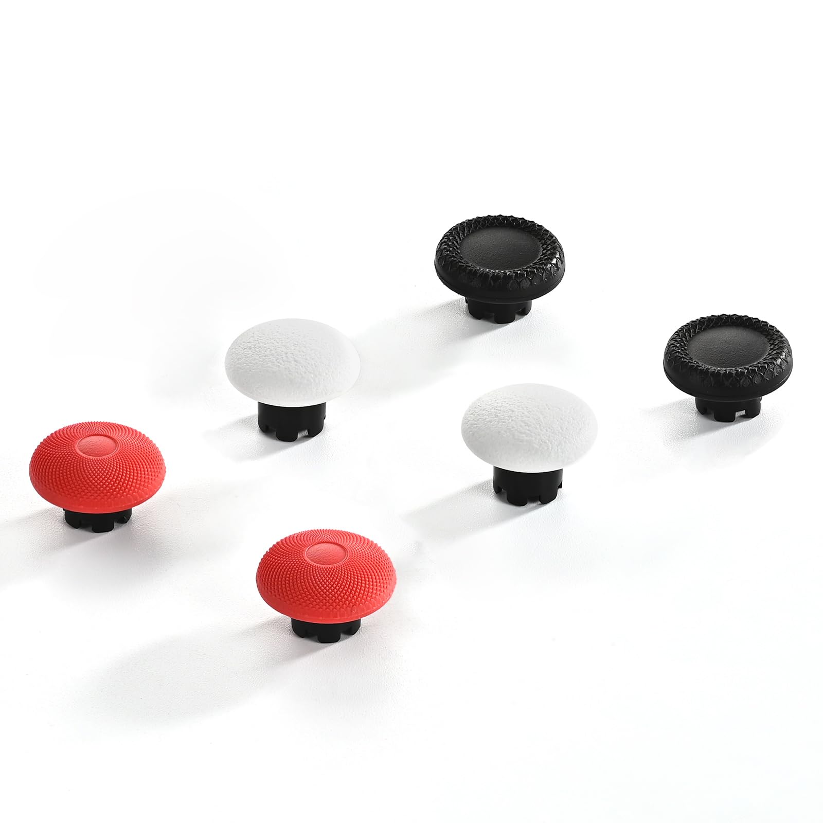 High-Performance Thumbstick Caps, Replacement Joystick Caps for PS5 Dualsense Edge Controller, Non-Slip Thumb Grip Caps for PS5 Pro Elite Controller (Black/White/Red)