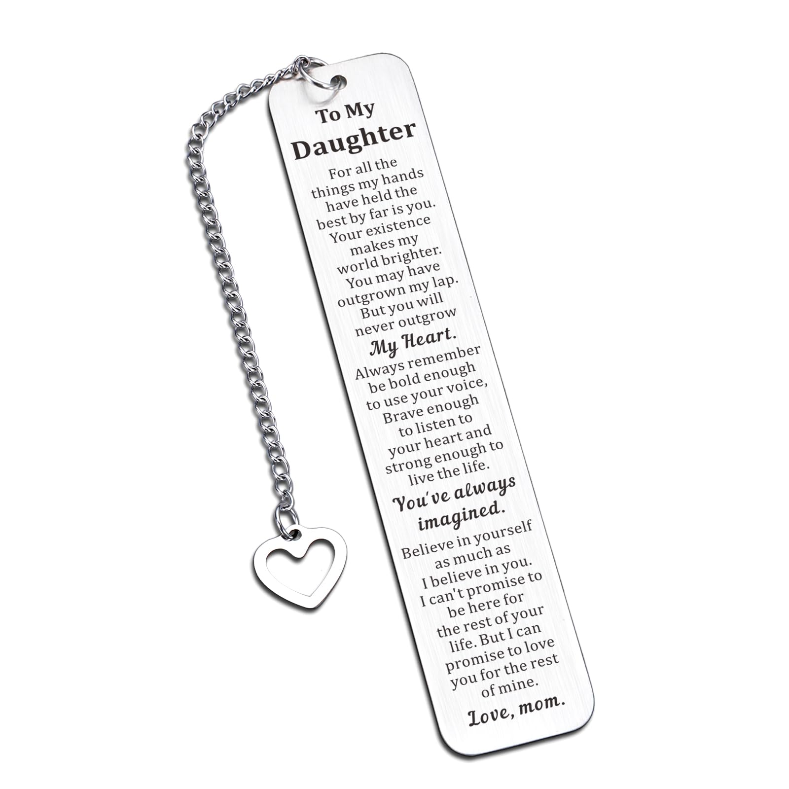 XPENMULBOJA Valentine Day for Teen Girls Daughter Gifts from Mom Dad, to My Daughter Bookmark for Girl 14-16 Teen Girls