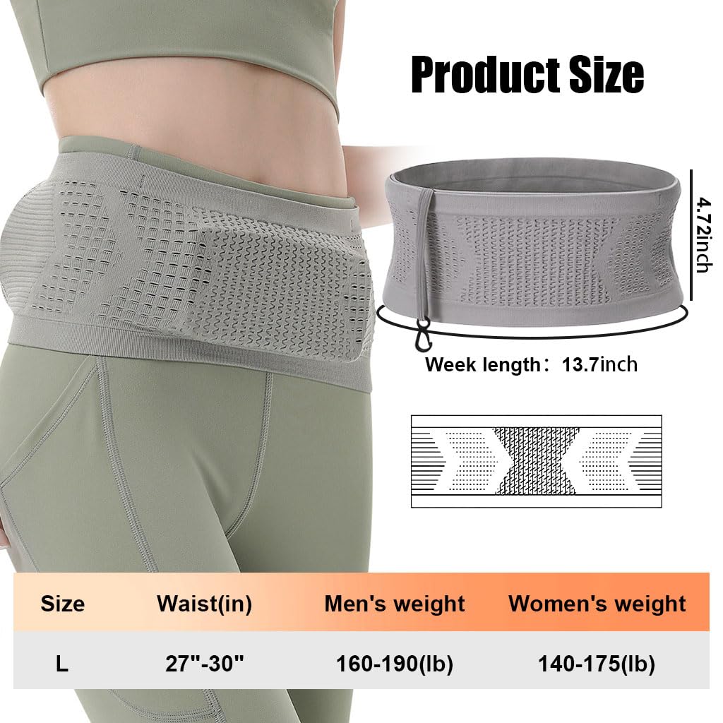 PALAY Slim Running Belt Bag with Hook, Elastic Waist Pack, Grey 3