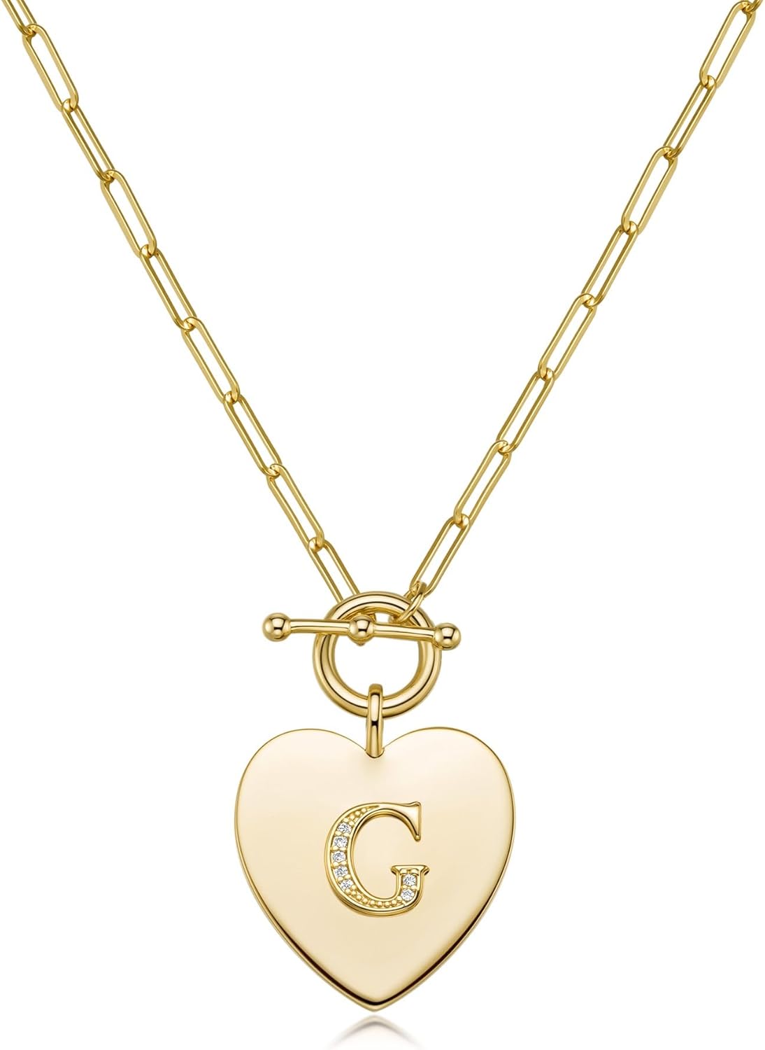 14K Gold Initial Necklace for Women, Dainty Gold Filled Heart Initial Necklace, Valentine's Mother's Day Christmas Jewelry Gifts for Women 22 Inch