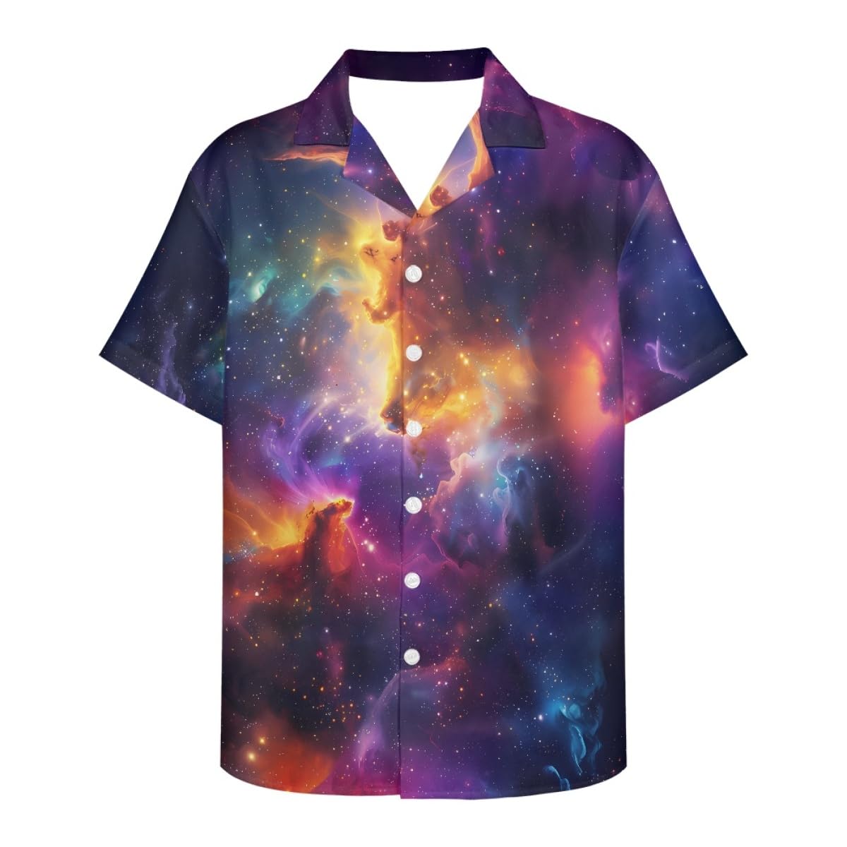 GLUDEARMens Plus Size Cool Hawaiian Shirts Novelty 3D Print Button Down Loose Fit Holiday Hawaii Aloha Shirts 2XS-7XL