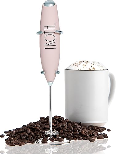 Miniatura 7 de Rae Dunn Espumador de leche - Mezclador de bebidas eléctrico de mano, espumador de leche eléctrico de mano, espumador de café, batidora de mano,