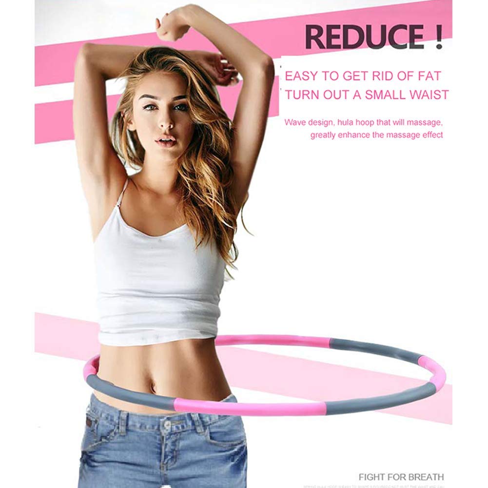 Nologo Cerchio di Fitness 7 PCS Tubi Hula Hoop for Adulti e Bambini, ponderata Hula Hoop for Adulti Bambini, Staccabile Hoola Hoops for Vita Sottile Fitness Trainer Esercizio Vita Sport Yoga