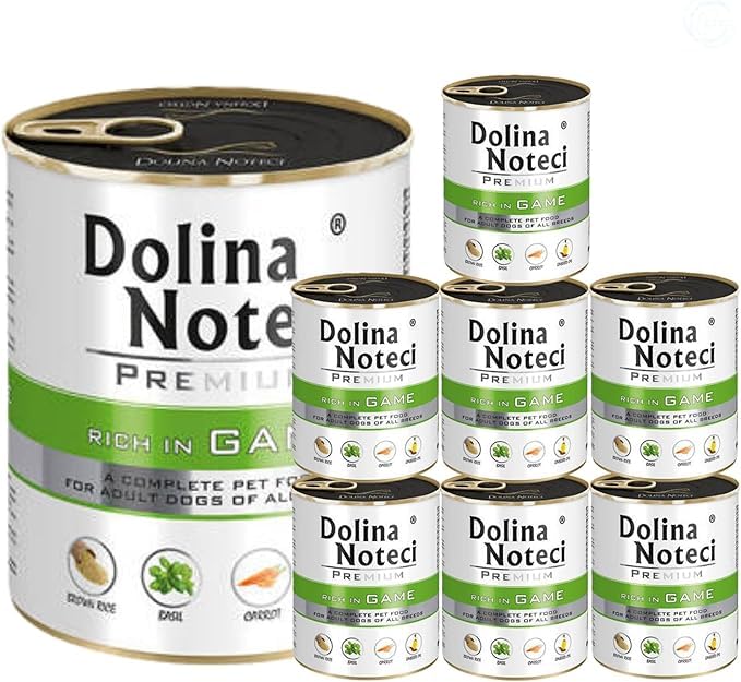 Dolina Noteci Premium – Gluten-Free Wet Dog Food 800g – High Meat Content – Natural Meal for Adult Dogs – No Artificial Additives – Omega 3 & 6 (Game, 8x800g)