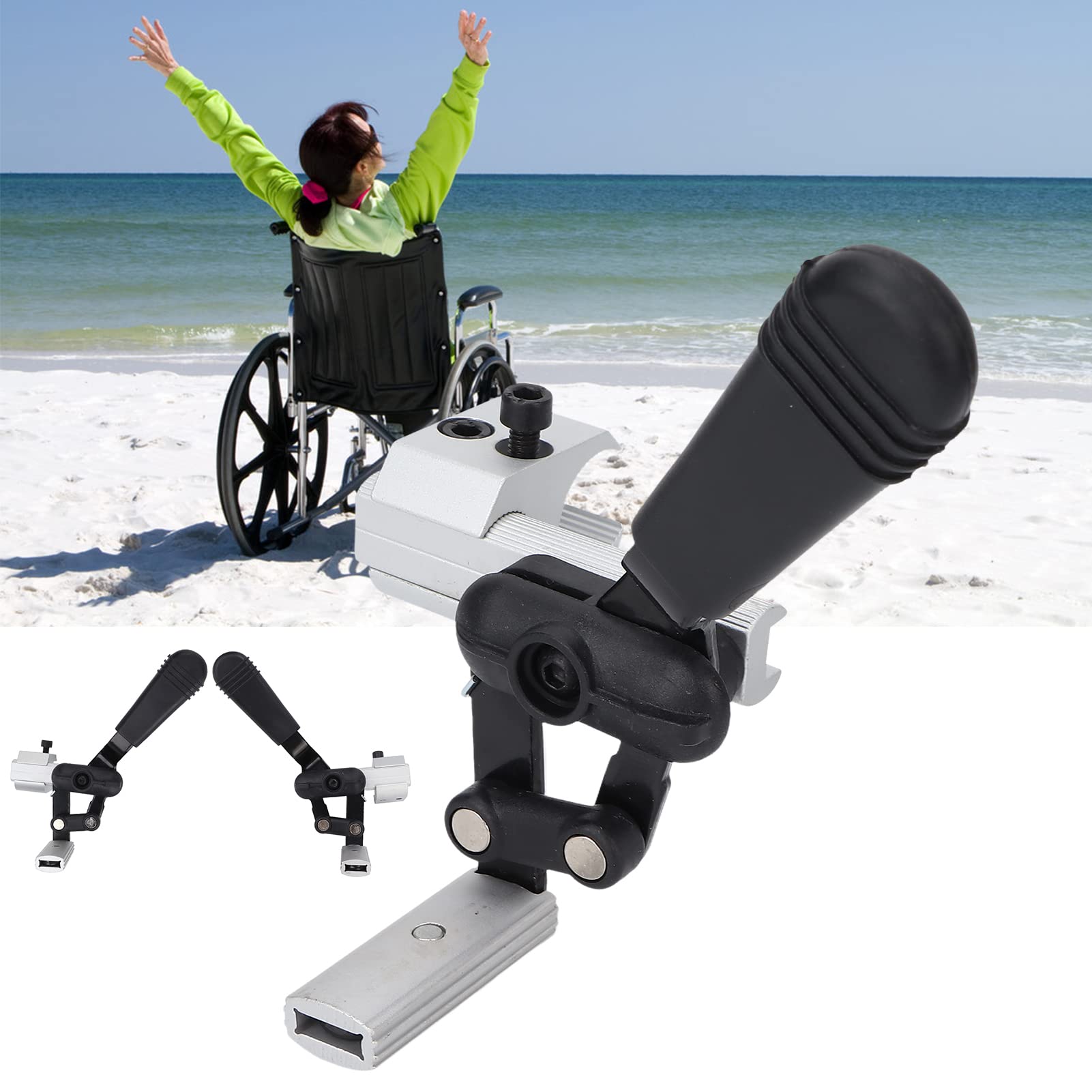 Tyenaza Frenos para Sillas de Ruedas, Frenos para Sillas de Ruedas Auxiliar, Conjunto de Freno de Mano para Silla de Ruedas Sensible al Bloqueo de Rueda de Montaje Lateral de Aluminio(Izquierda)
