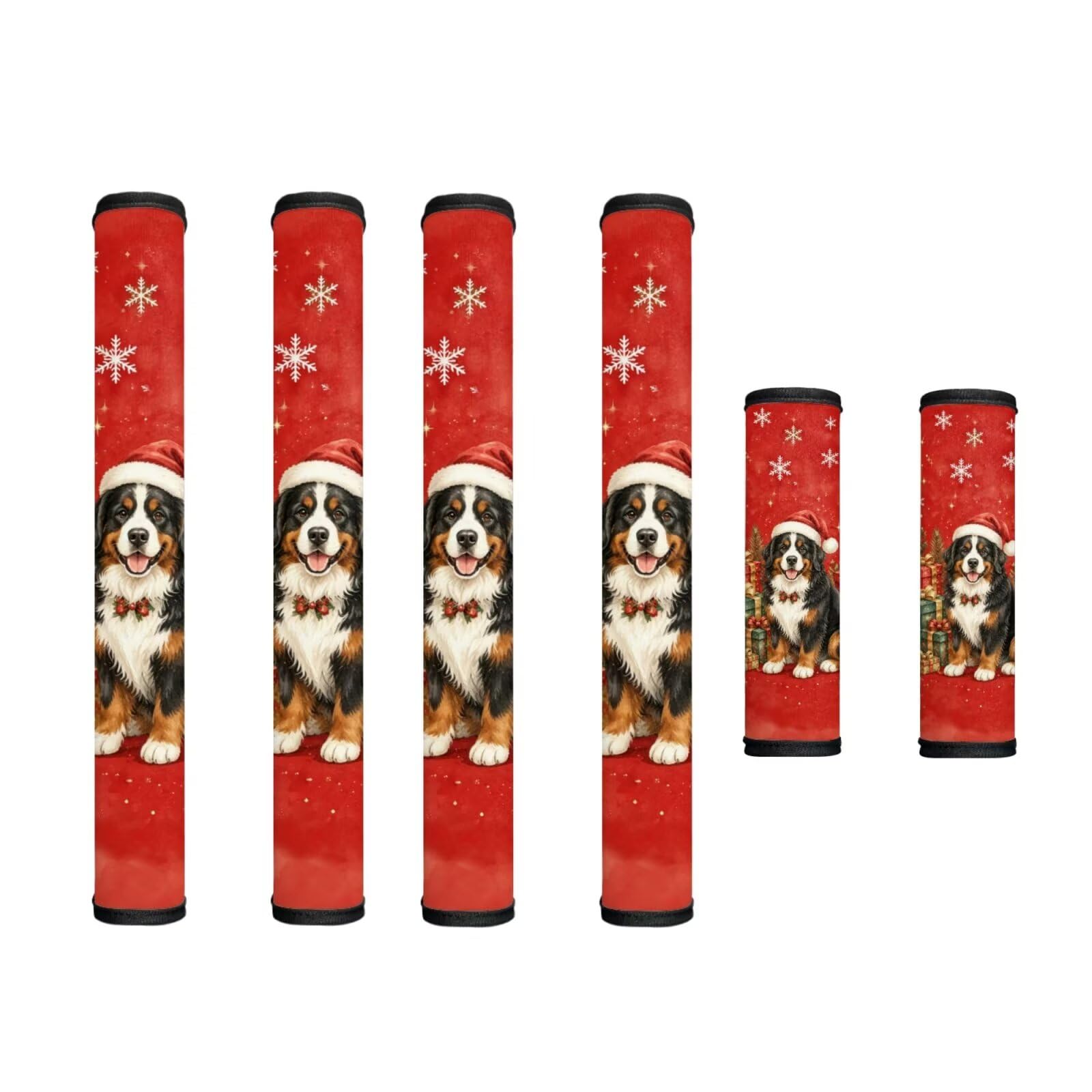 Refrigerator Door Handle Covers Set of 6 Kitchen Electrical Appliance Decor Handles Keep Clean Anti-Slip Fridge Accessories Home Decor, Bernese Mountain Dog Red