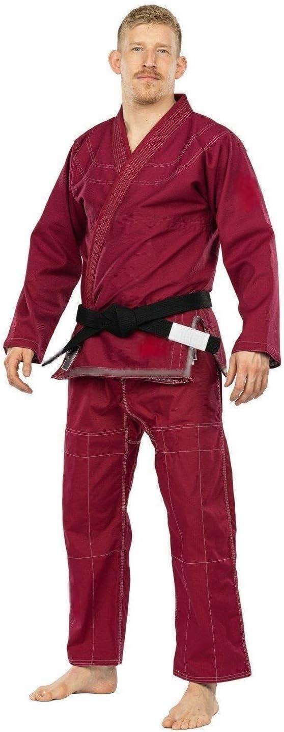 Arts Uniform - Jiu Jitsu With Pearl Weave Jacket, Burgandy, Size A1