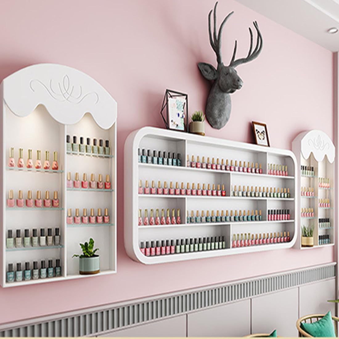 Estante de Pared para esmaltes de uñas: Organizador Multifuncional para aceites Esenciales, perfumes y Productos de Belleza. Estante de Pared para salón de Belleza y manicura (0,8 m).