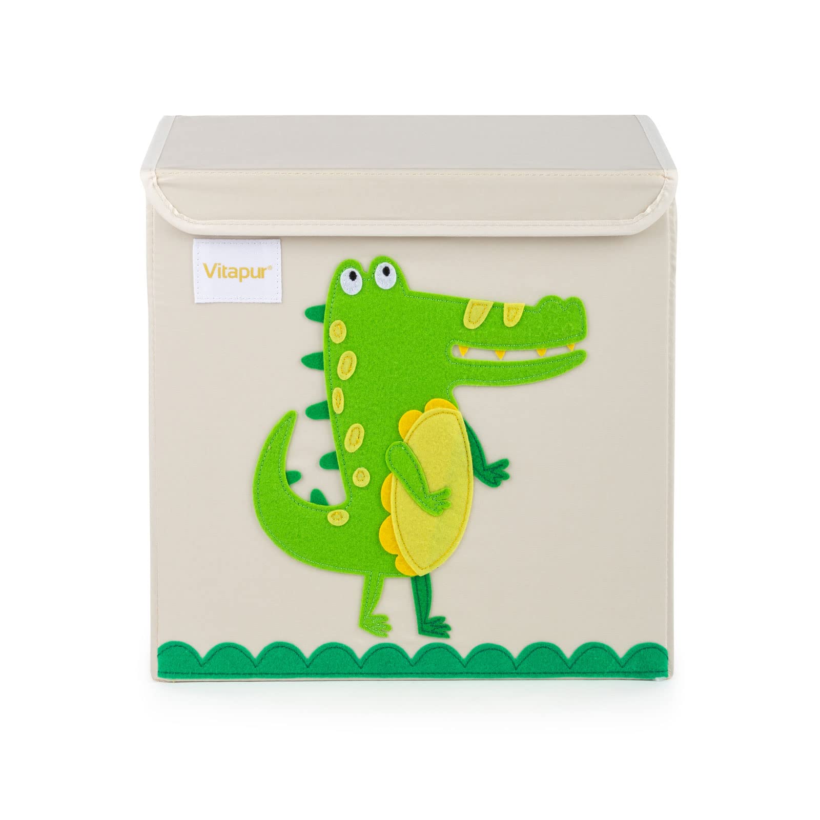 VITAPURChildren's Storage Box I How To Bring Organise Your Home I Storage Boxes 33 x 33 x 33 cm I Crocodile