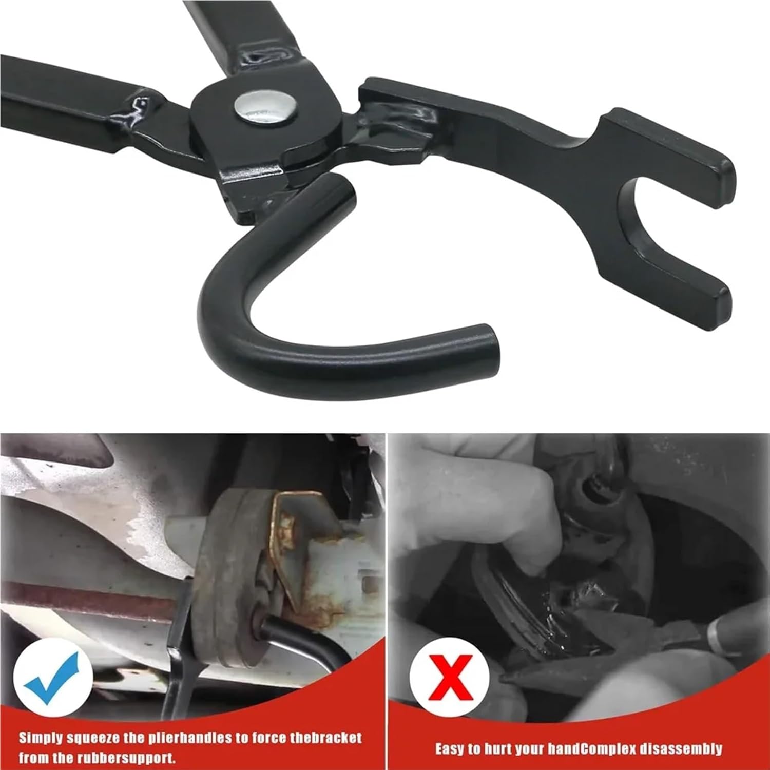 3pcs Exhaust Hanger Removal Tool Car Exhaust Hanger Removal Puller Exhaust Pipe Gasket Removal Plier Car Exhausts Rubber Pad Pliers Anti-Slip Handle Tools(C)