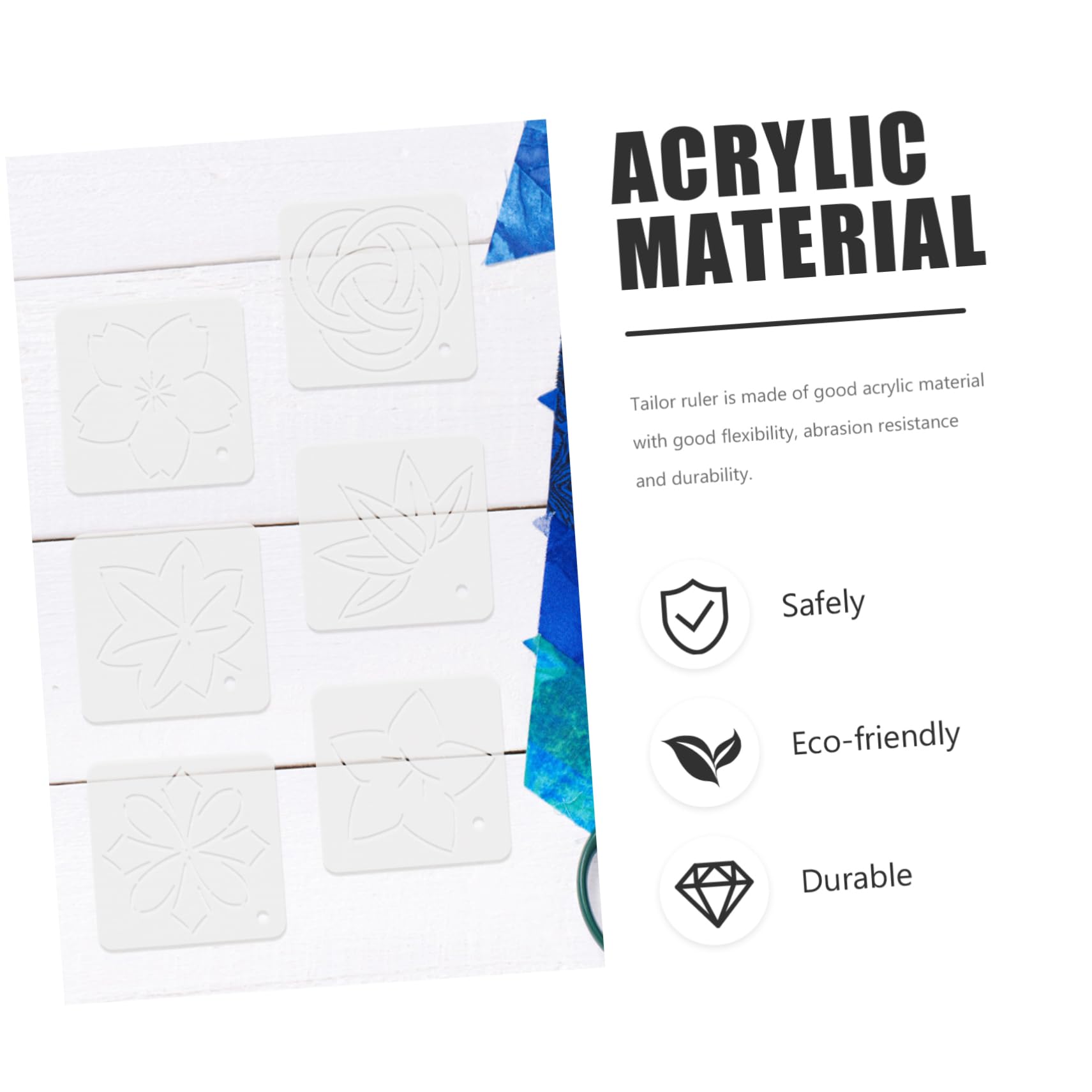 NUOBESTY 30piezas Plantillas De Acolchado De Acrílico Moldes Para Patchwork y Bordado Herramientas De Costura Para Manualidades