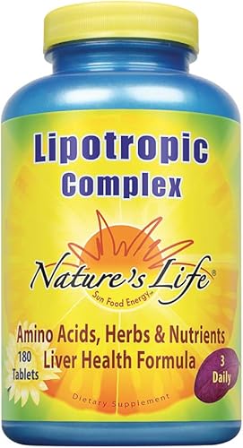 Miniatura 1 de Nature's Life Complejo lipotrópico  Apoyo integral para una función hepática saludable  con colina e inositol  Sin OMG  180 tabletas vegetarianas